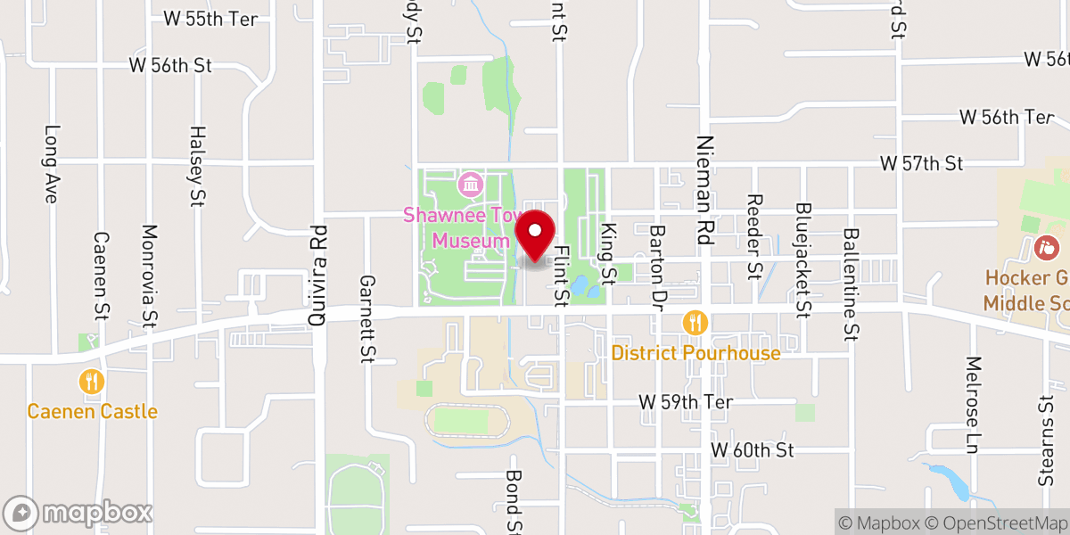 Map showing location of First Baptist Church of Shawnee