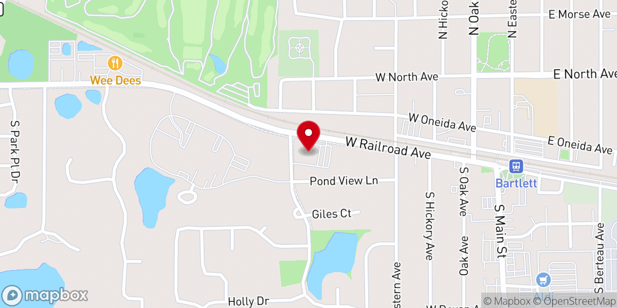 Map showing location of Village Church of Bartlett