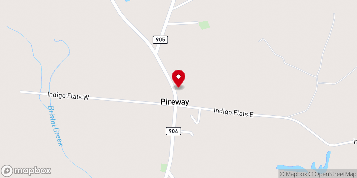 Map showing location of Pireway FWB Church