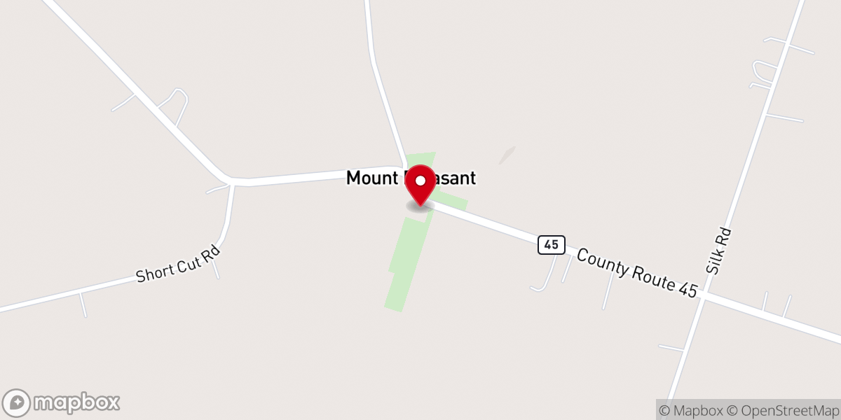 Map showing location of Mt Pleasant Church