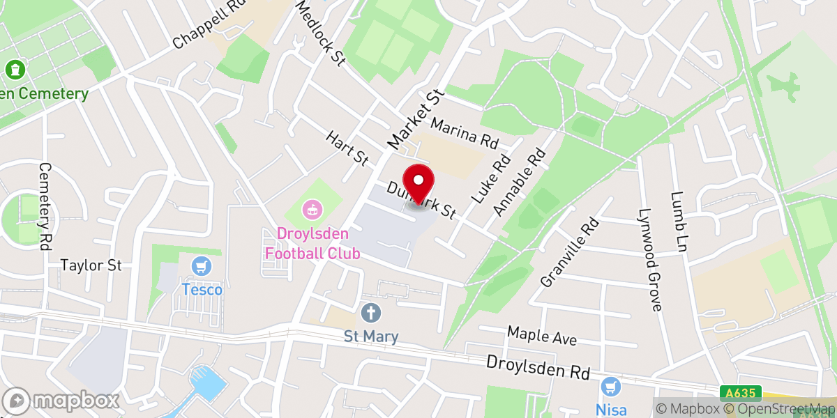 Map showing location of Droylsden Methodist Church