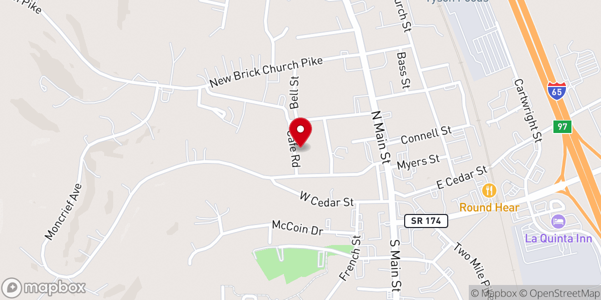Map showing location of First Missionary Baptist-Goodlettsville