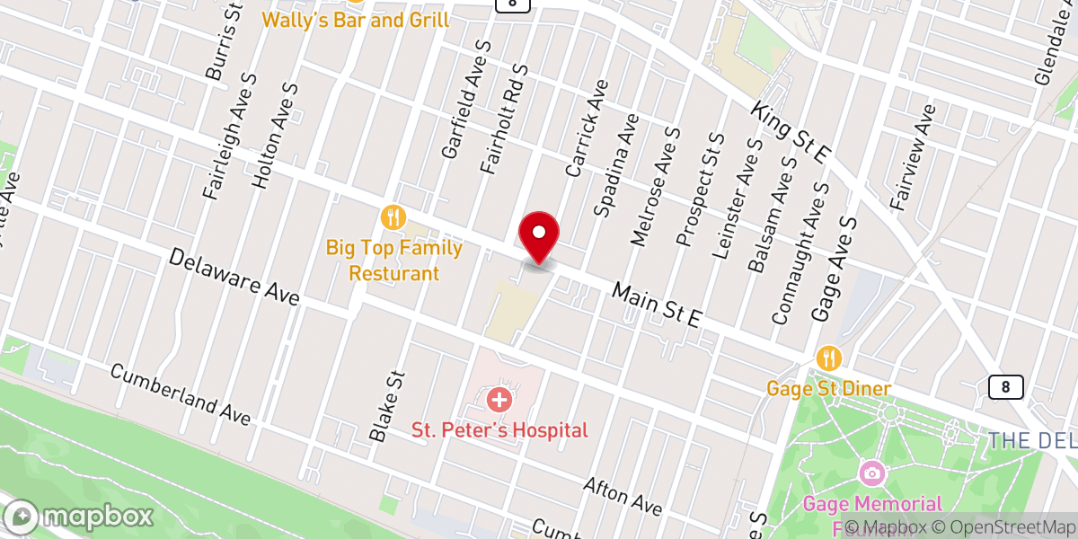 Map showing location of Faith United Church