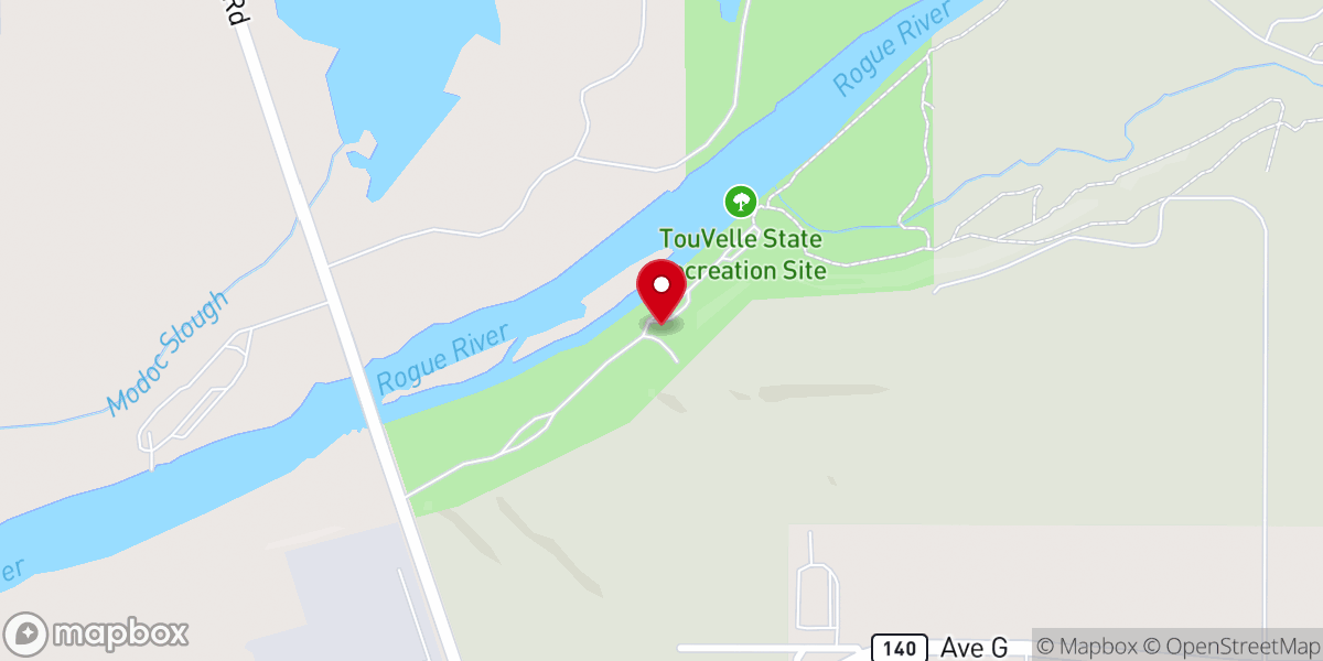 Map showing location of TouVelle State Recreation Site