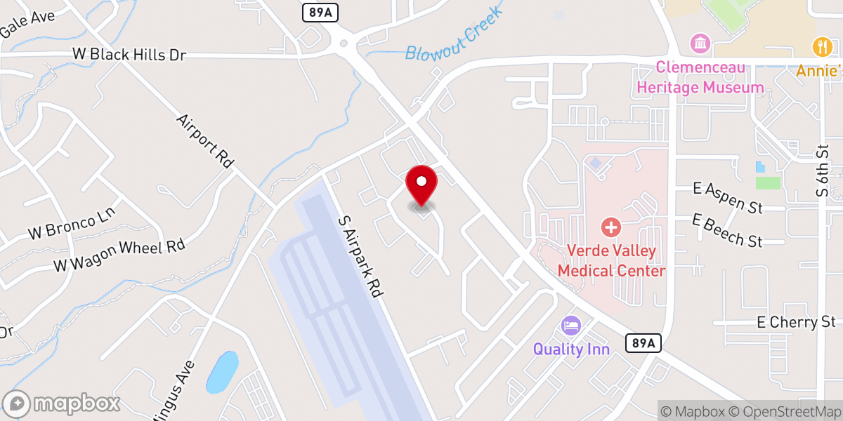Map showing location of The Potter's House Christian Fellowship Church of Cottonwood