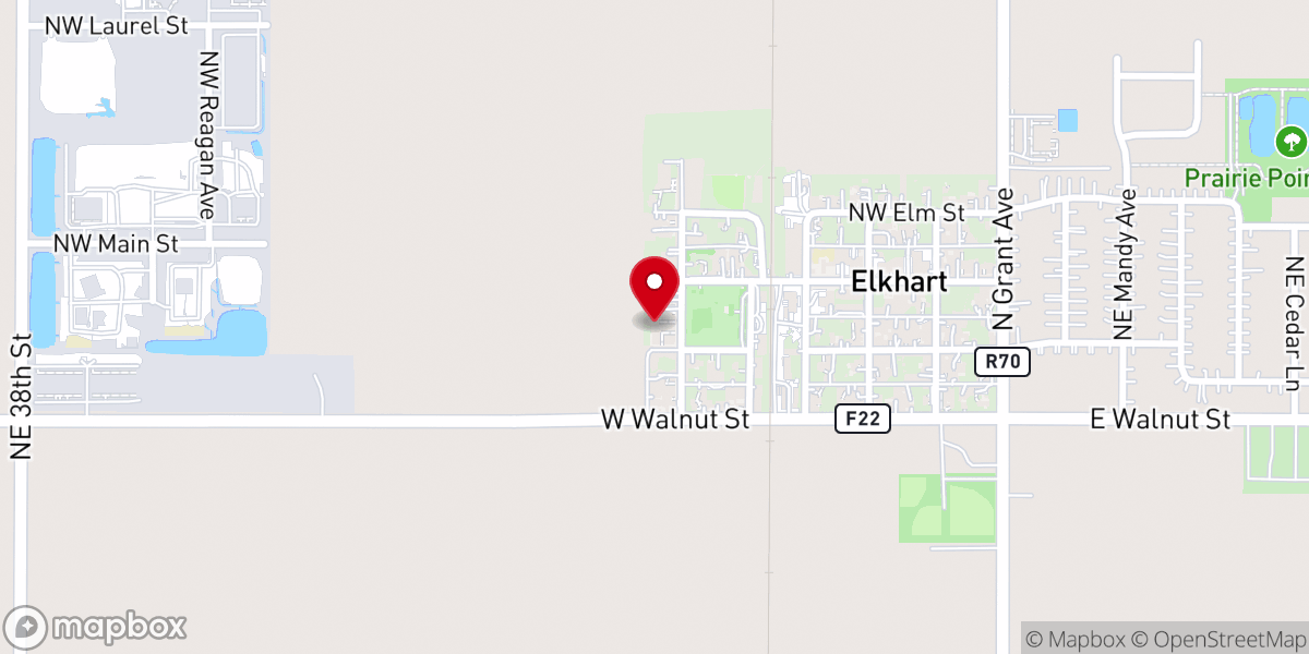Map showing location of Blessing Box Food Pantry