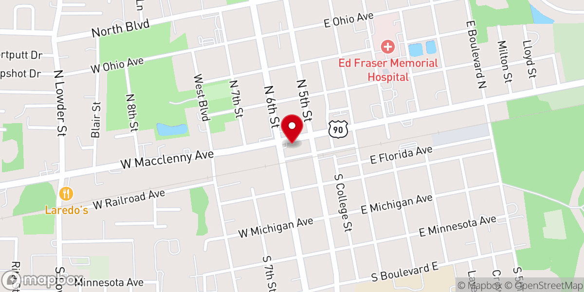 Map showing location of Celebration Baptist Church
