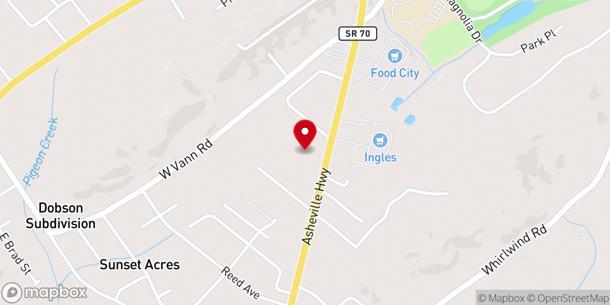Map showing location of Greeneville Seventh-day Adventist Church