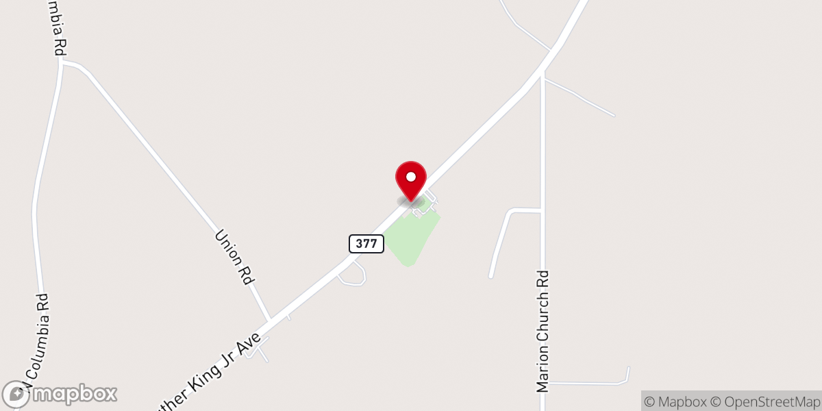 Map showing location of Union Presbyterian Church