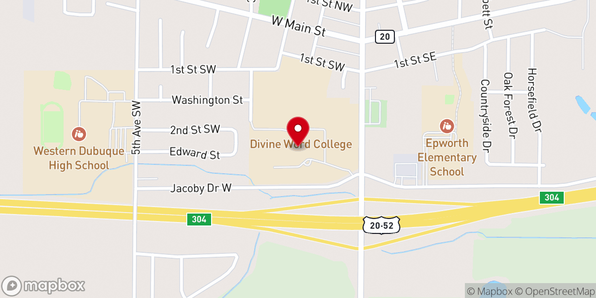 Map showing location of Divine Word College