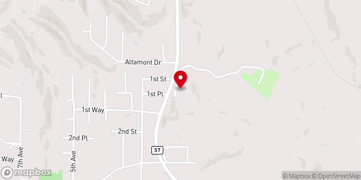 Map showing location of New Faith Baptist Church