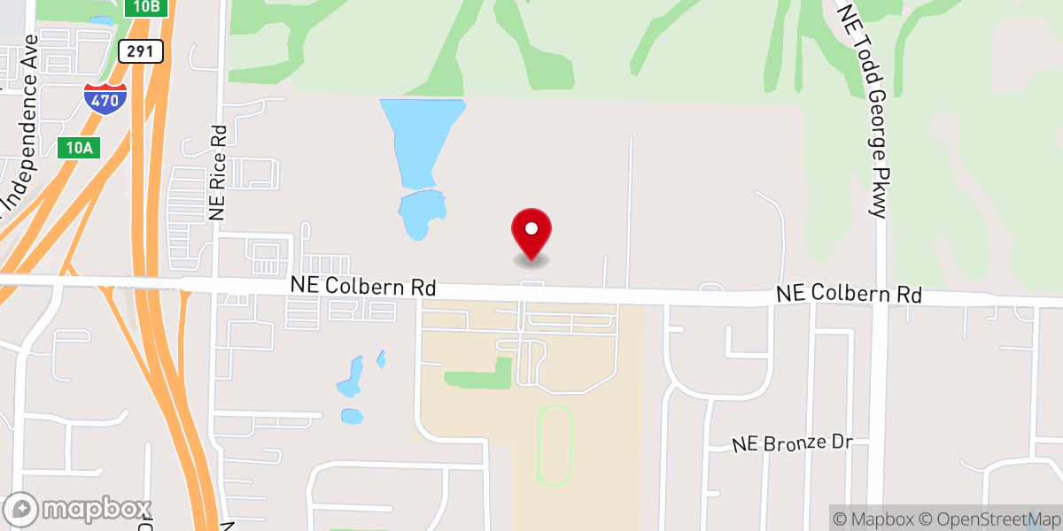 Map showing location of Lee's Summit Bible Church