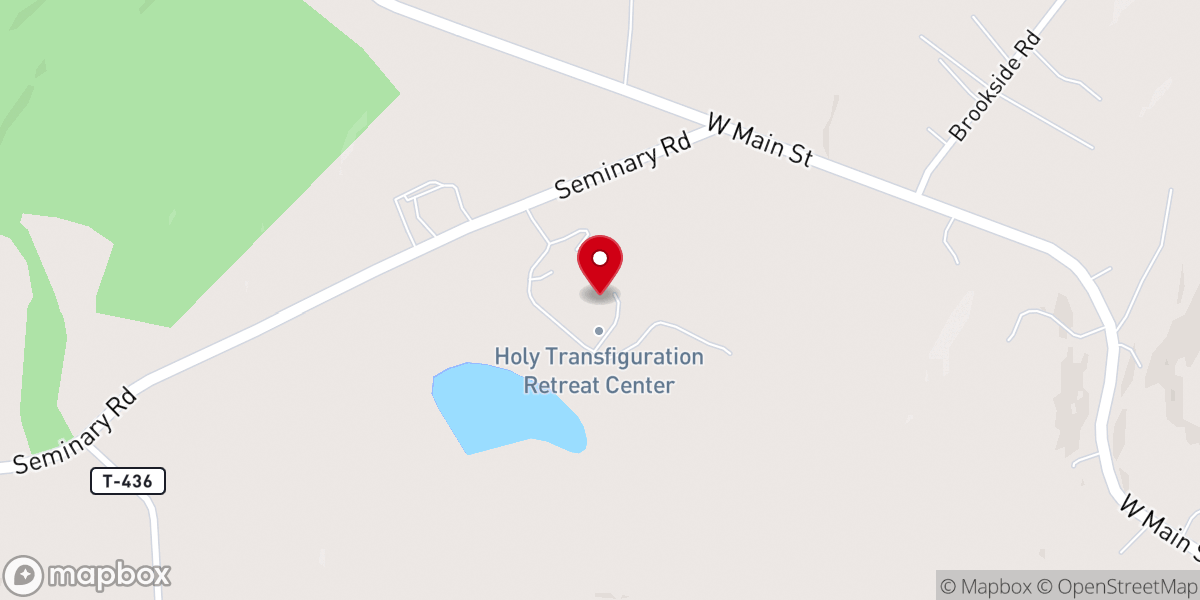 Map showing location of Holy Transfiguration Retreat Center