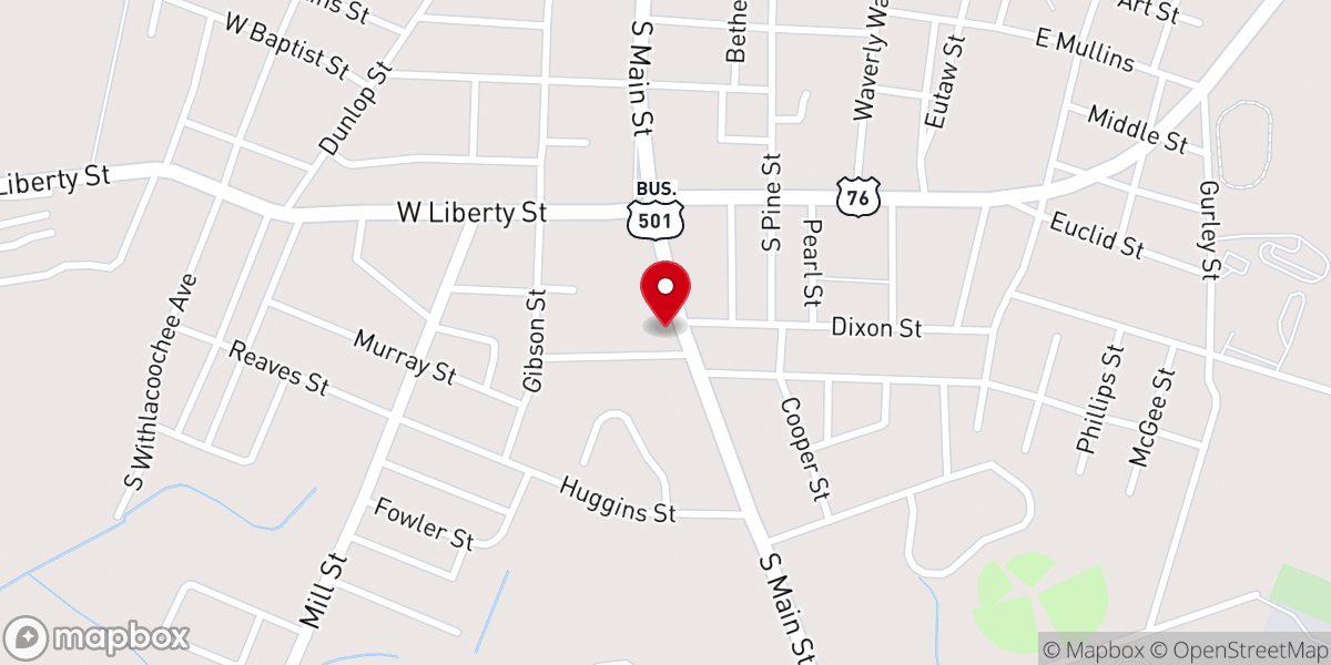 Map showing location of Bethel United Methodist Church