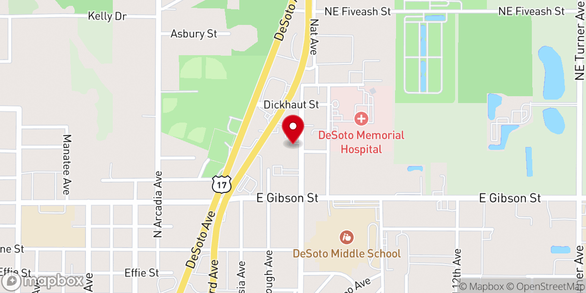 Map showing location of Temple Baptist Church