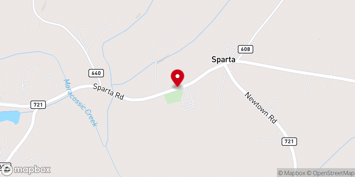 Map showing location of Salem Church