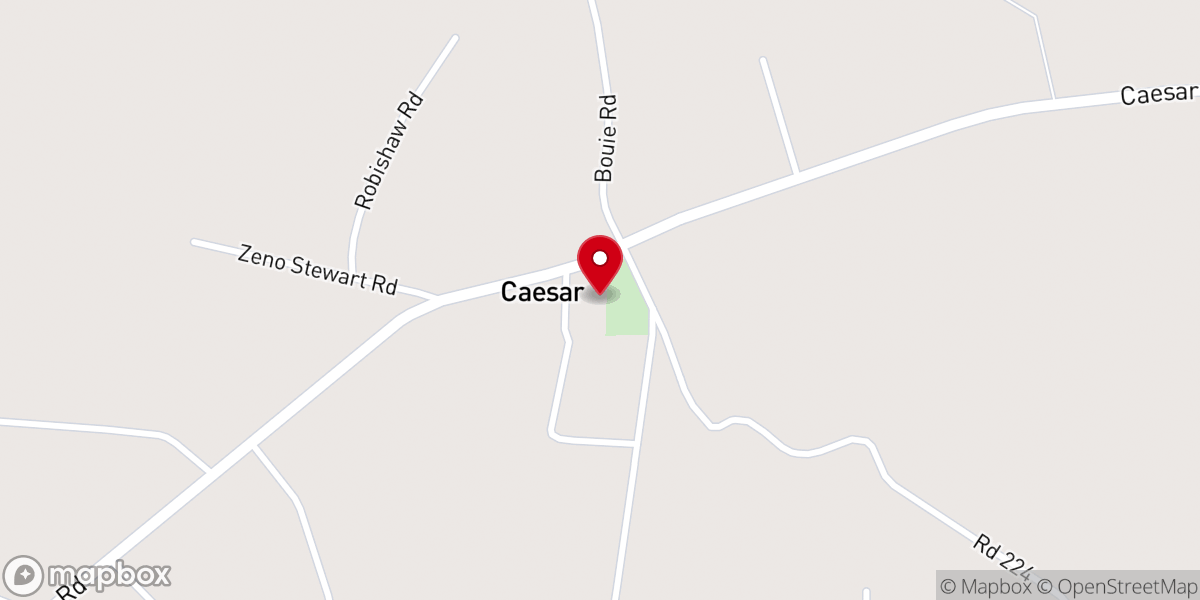 Map showing location of Union Baptist Church in Caesar
