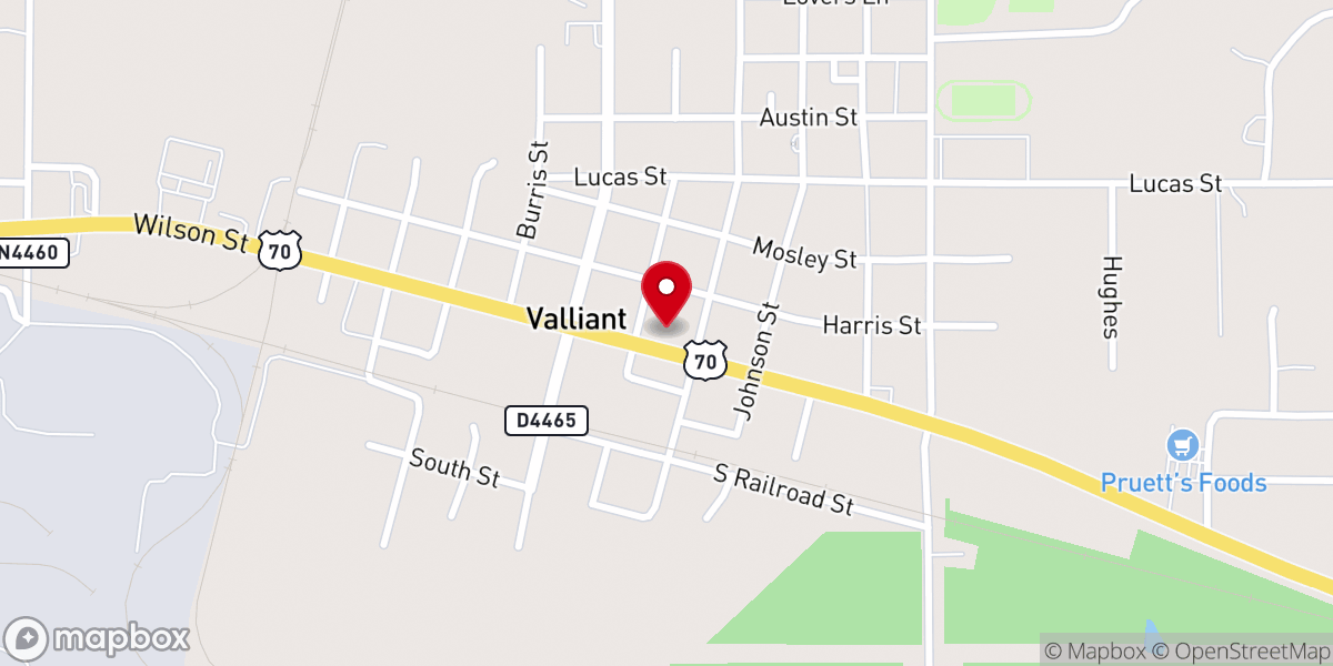 Map showing location of First Baptist Church