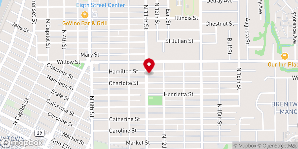 Map showing location of Central Life Church