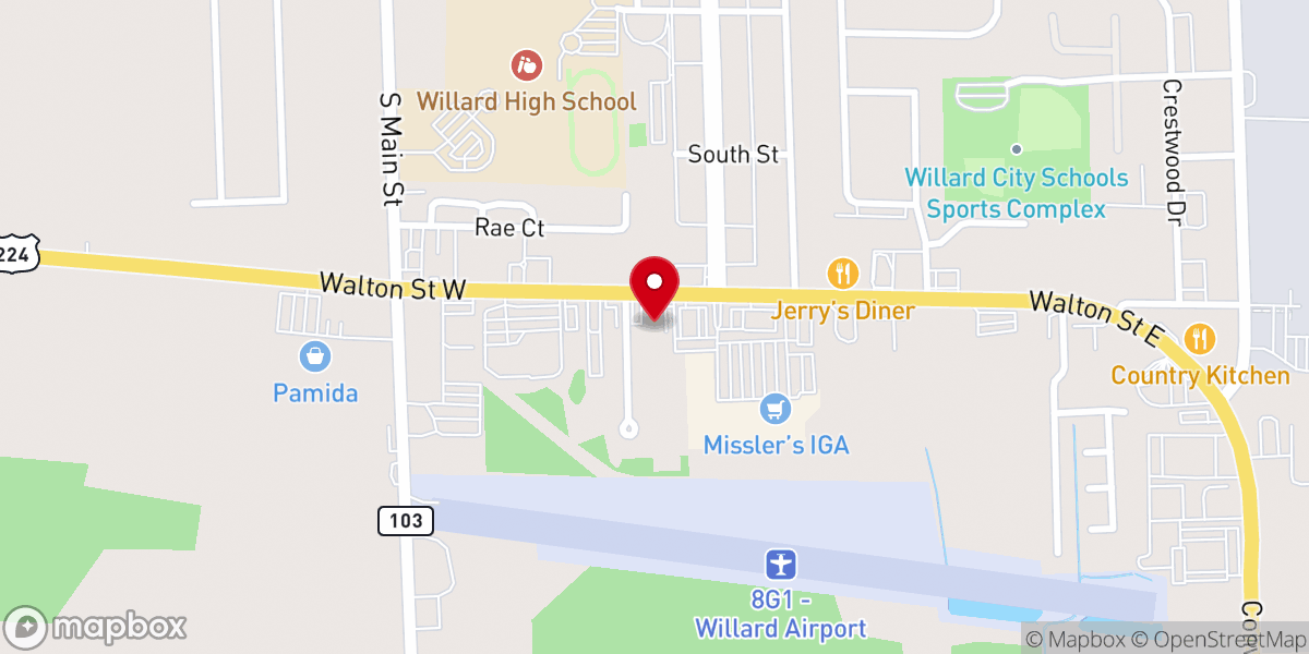 Map showing location of United Baptist Church