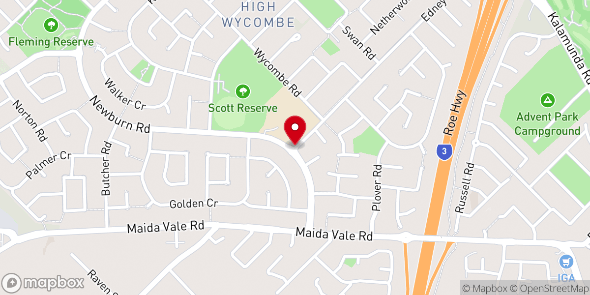 Map showing location of High Wycombe Baptist Church