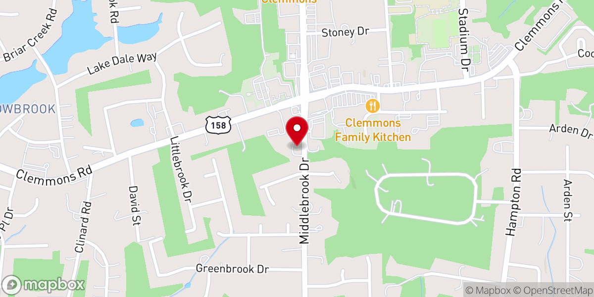 Map showing location of Clemmons Seventh-day Adventist Fellowship (SDA Church)