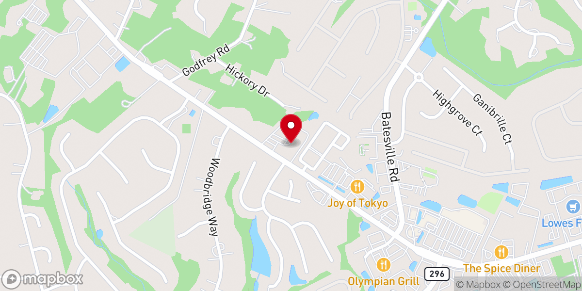 Map showing location of Woodruff Road Presbyterian Church