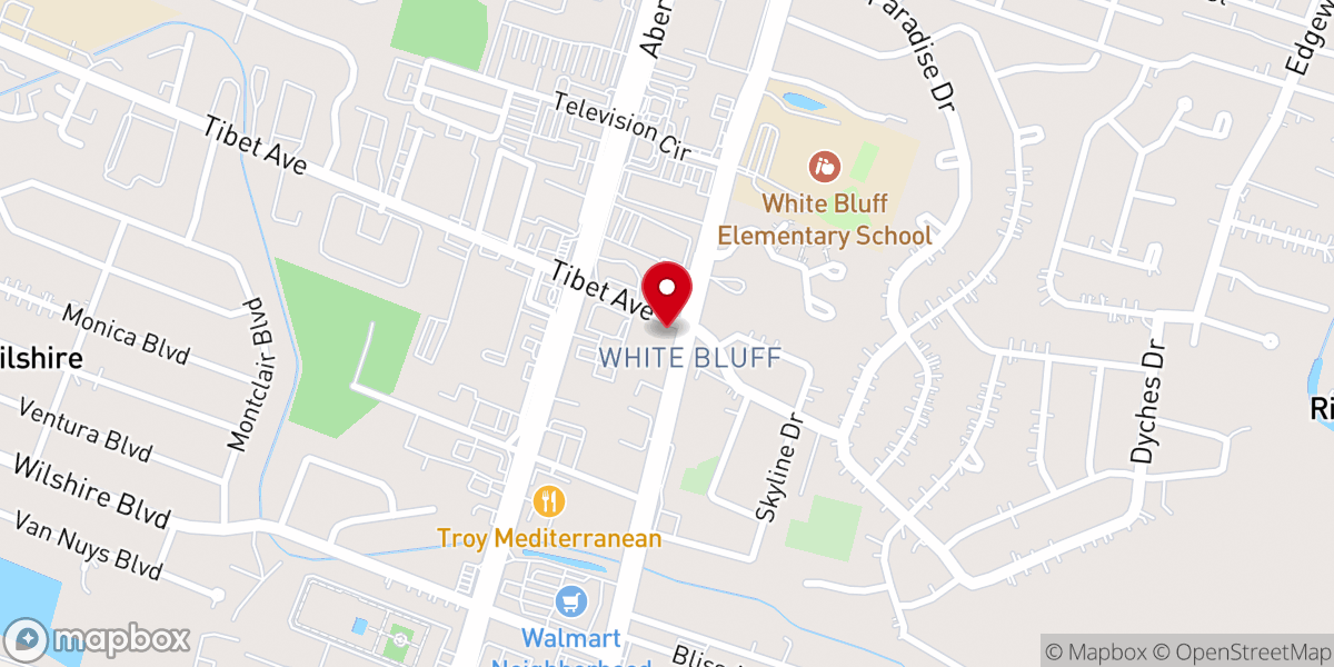 Map showing location of Savannah Primitive Baptist Church