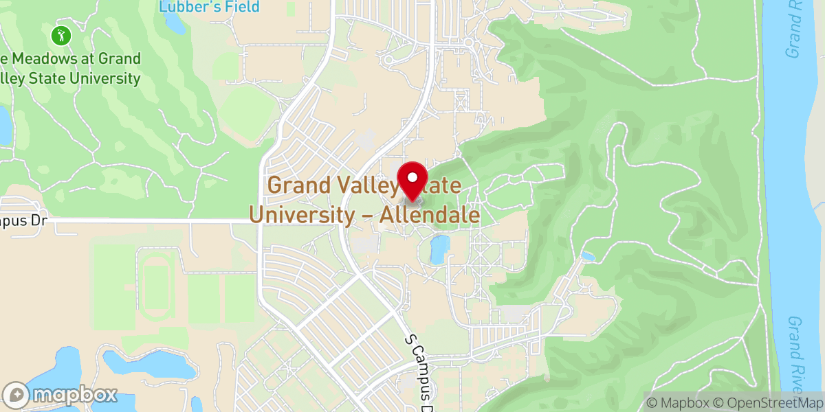 Map showing location of Campus Ministry at GVSU