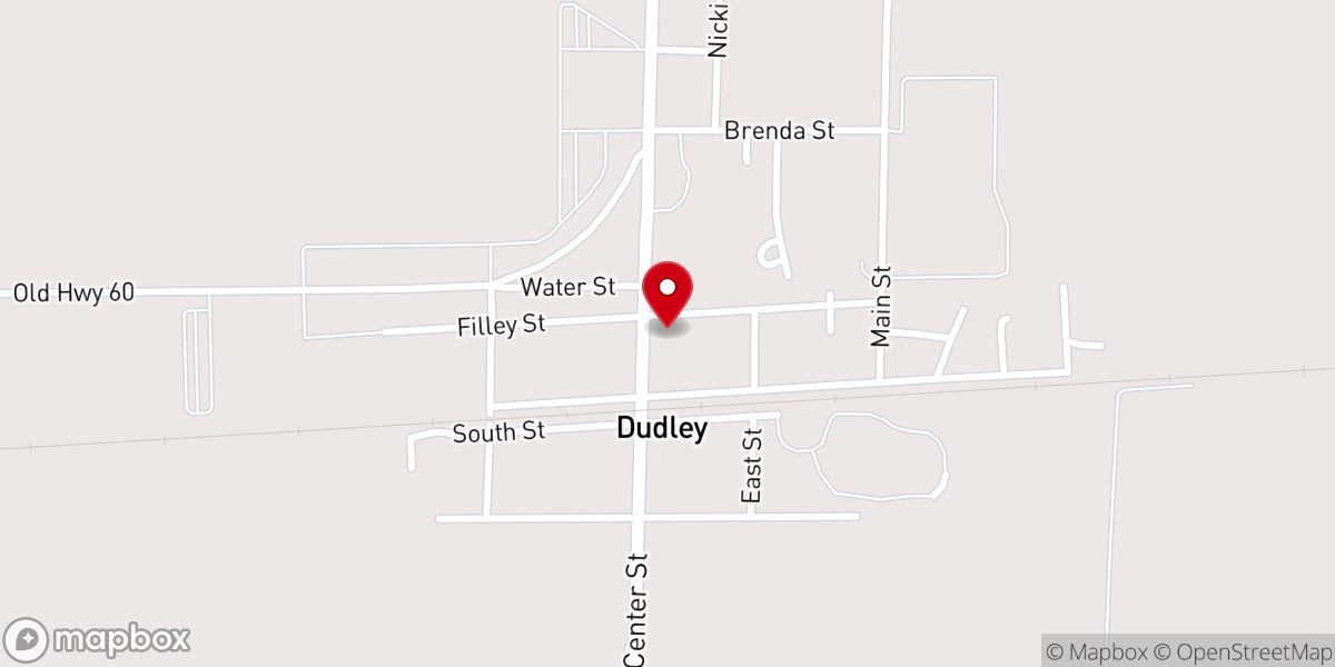 Map showing location of Dudley community church