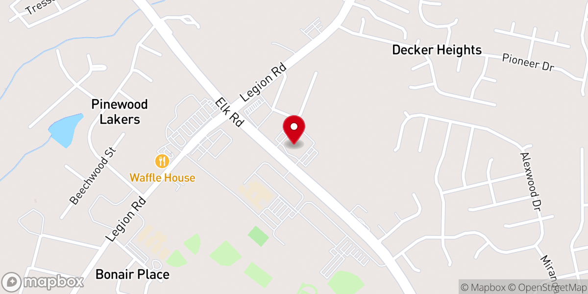Map showing location of Southview Baptist Church