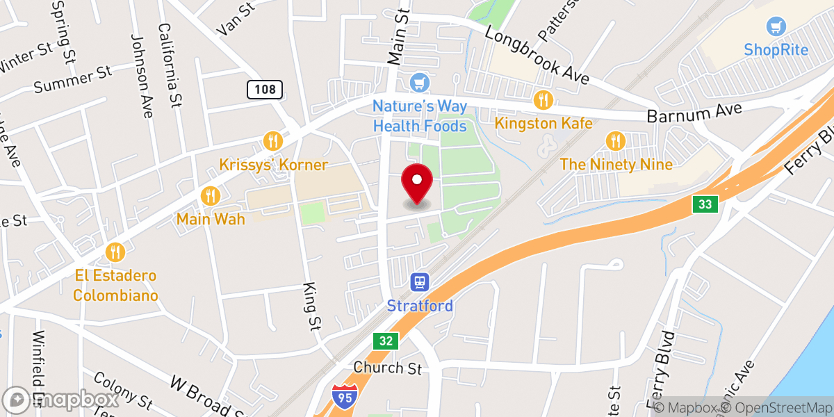 Map showing location of Stratford United Methodist Church