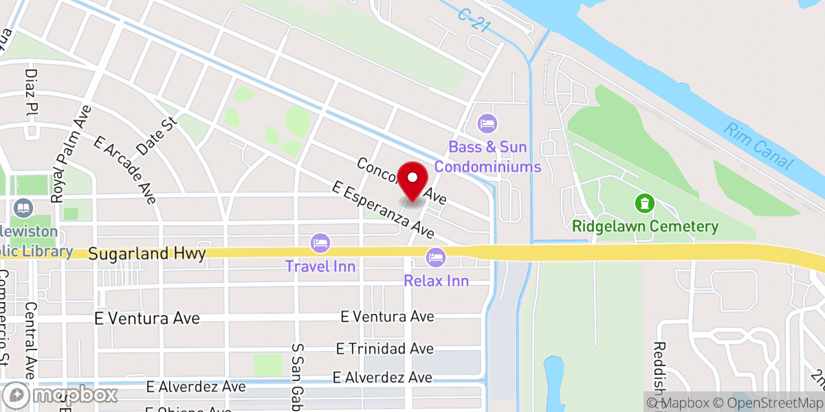 Map showing location of First Christian Church