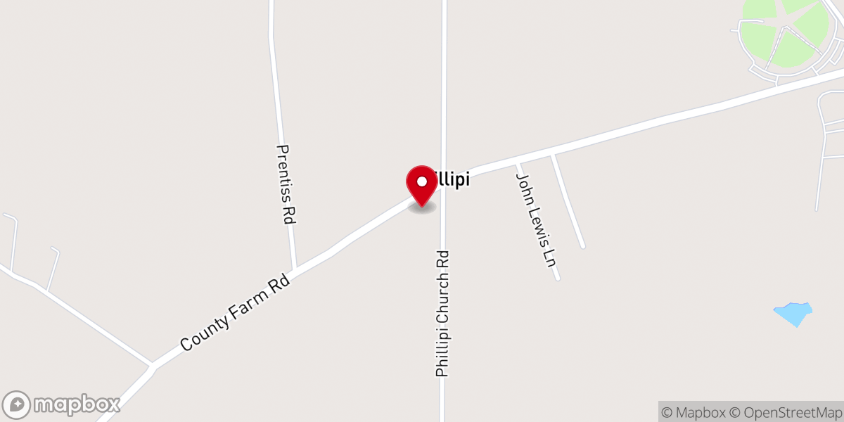 Map showing location of Phillipi Missionary Baptist Church