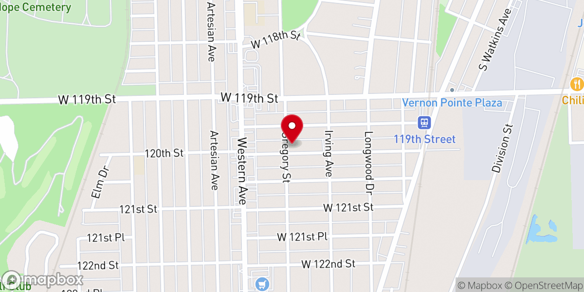 Map showing location of B. I. Church of Christ