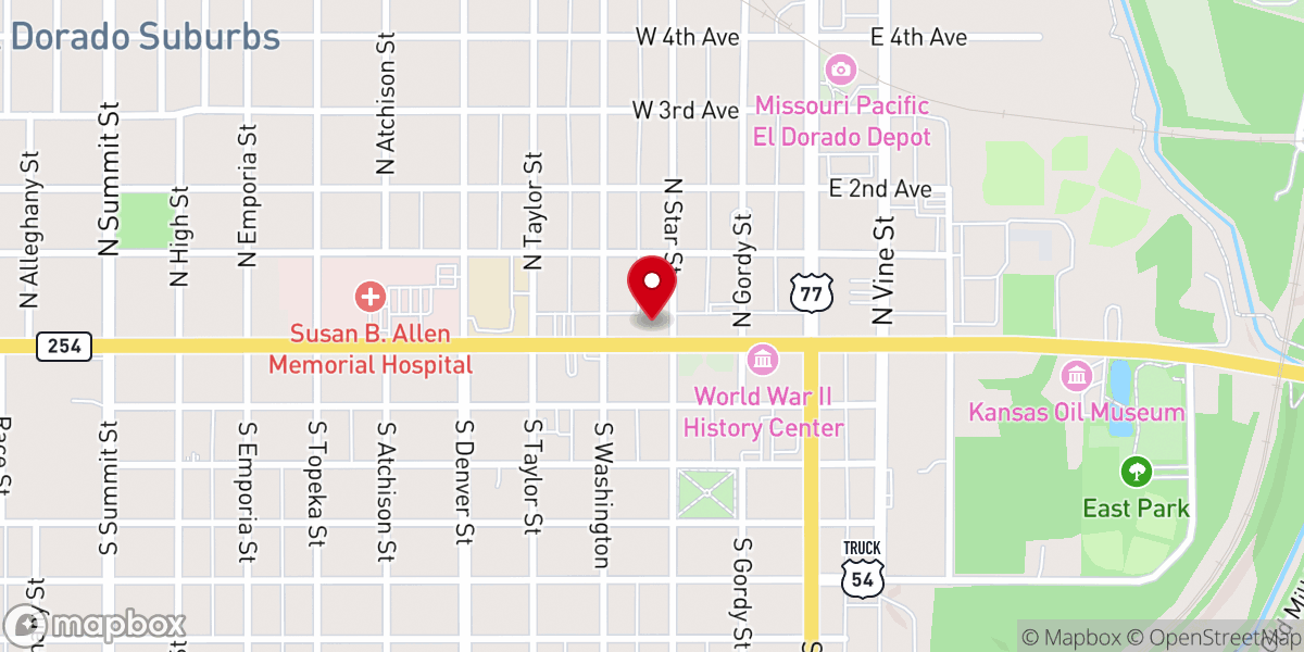 Map showing location of First Christian Church - Food Distribution Center