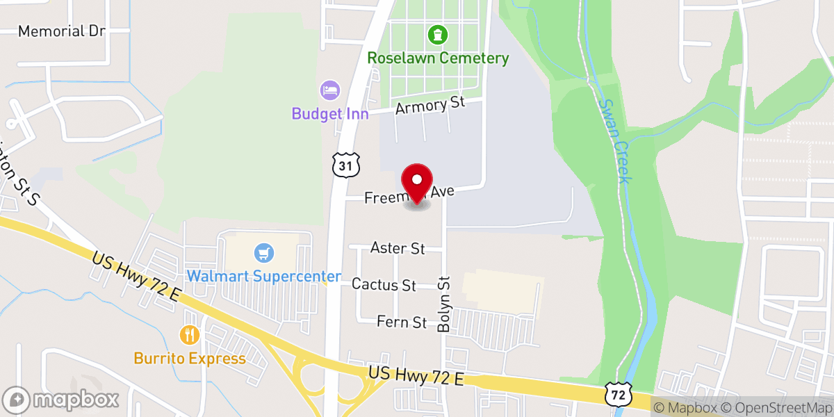 Map showing location of Grace Covenant Presbyterian Church