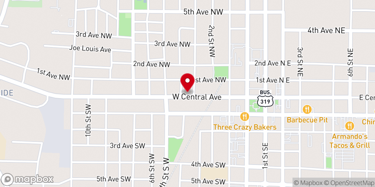 Map showing location of Grant Chapel African Methodist Episcopal Church