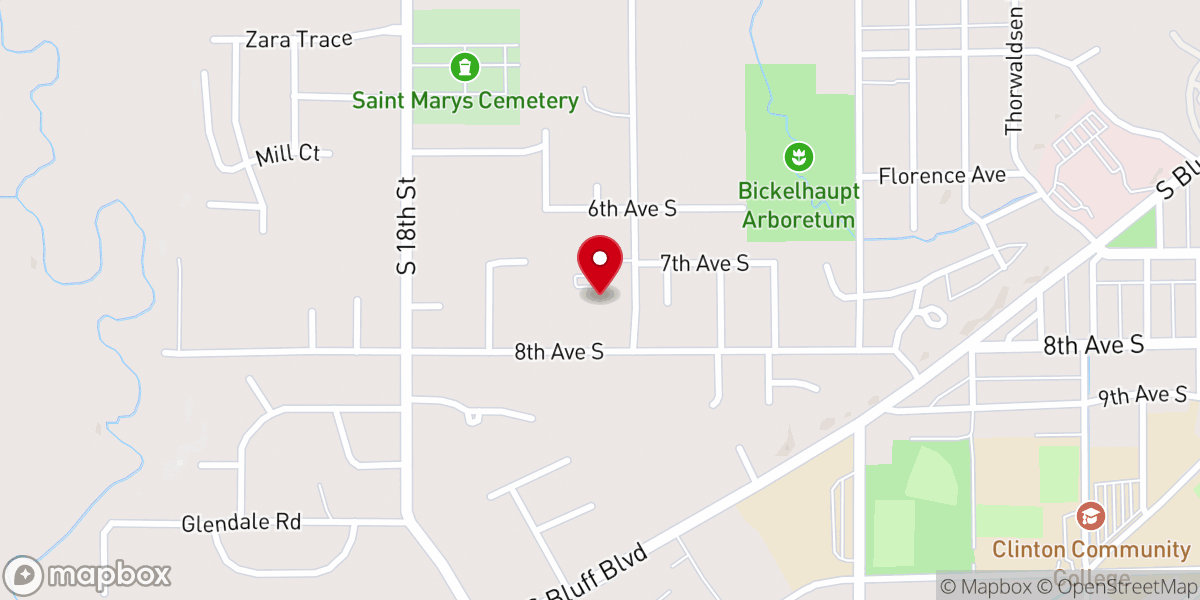 Map showing location of Gateway Baptist Church