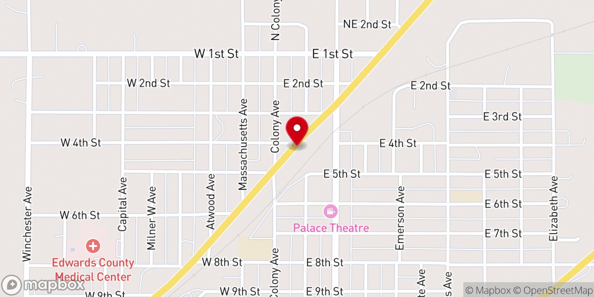 Map showing location of Congregational United Church of Christ of Kinsley Foundation