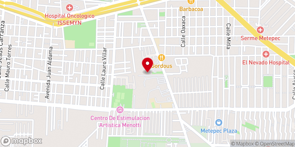 Map showing location of Iglesia del Señor Lids Toluca