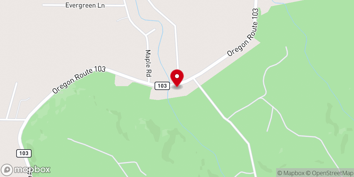 Map showing location of Nehalem Valley Community Church