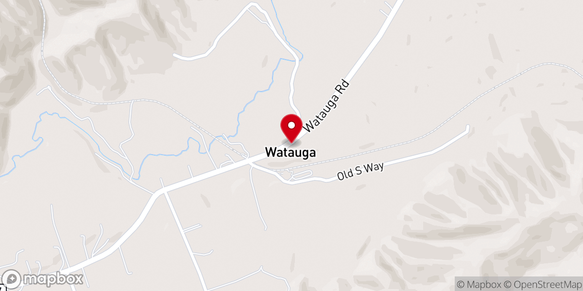 Map showing location of Watauga Chapel