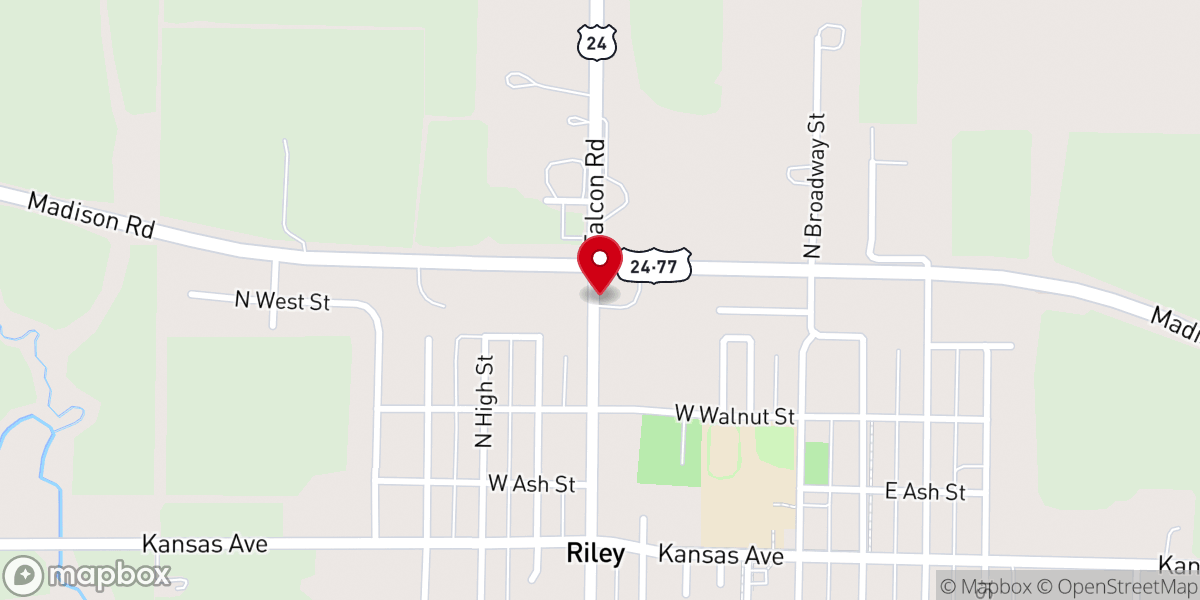 Map showing location of Crossroads Baptist Church