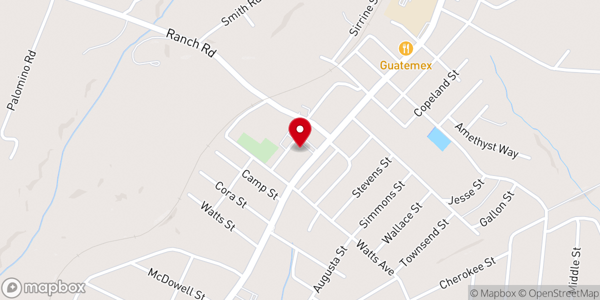 Map showing location of Lucas Avenue Baptist Church