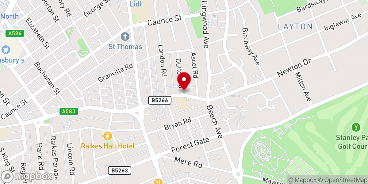 Map showing location of Victoria Community Church