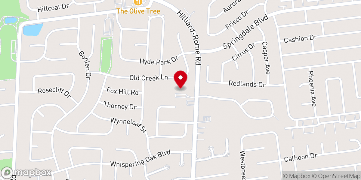 Map showing location of First Baptist Church Of Hilliard