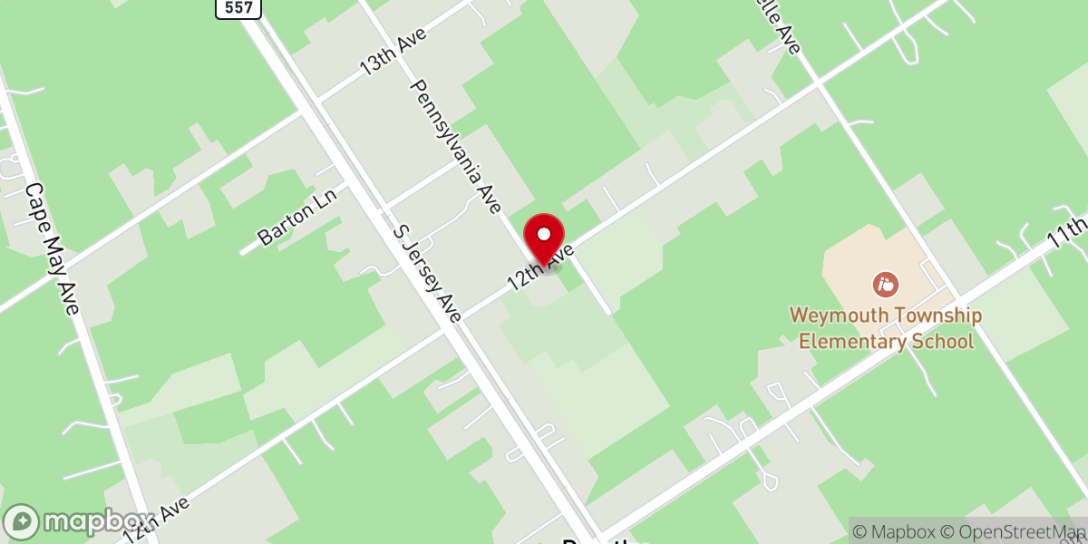 Map showing location of Bethlehem Lutheran Church