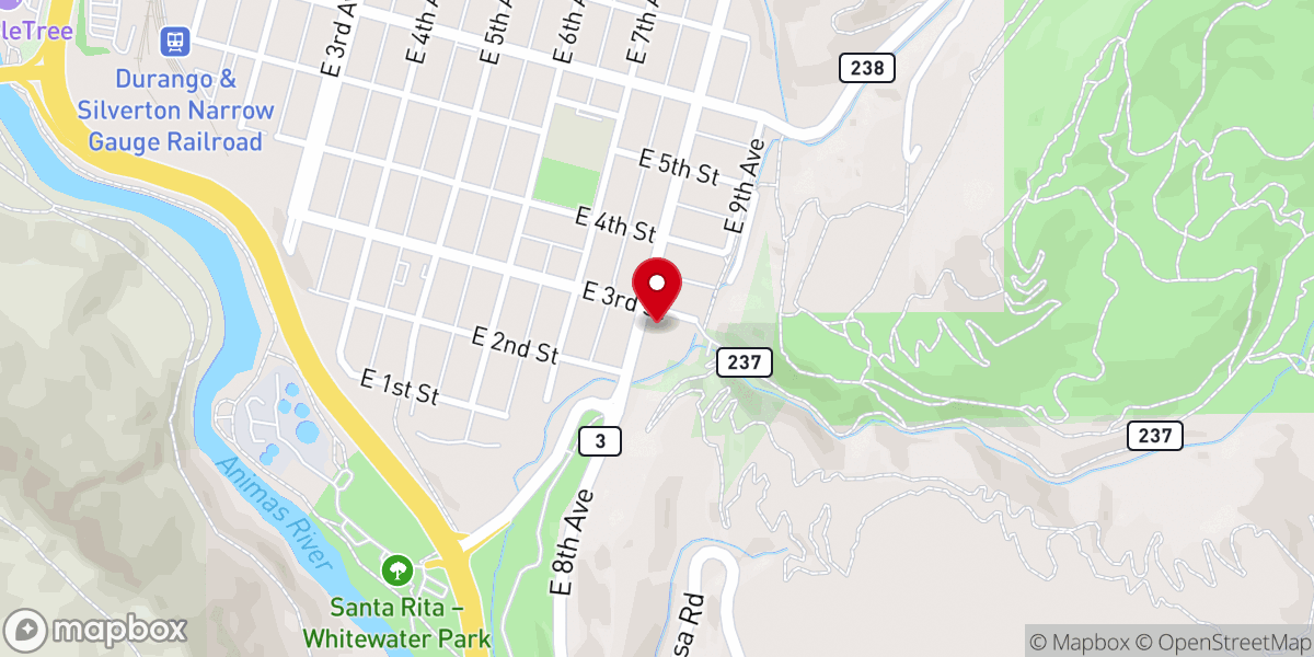 Map showing location of CommonSpirit Primary Care Horse Gulch