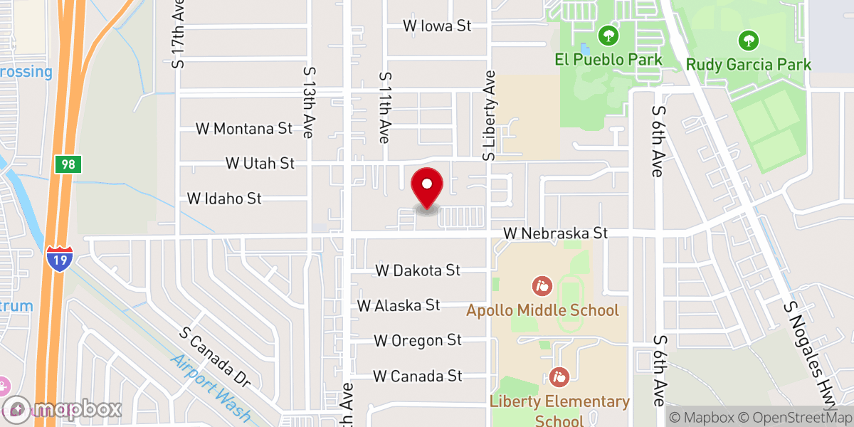 Map showing location of Vida Nueva Church of God